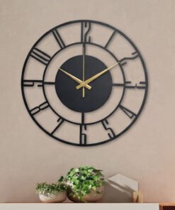 Imperial Black Roman Metal Wall Clock
