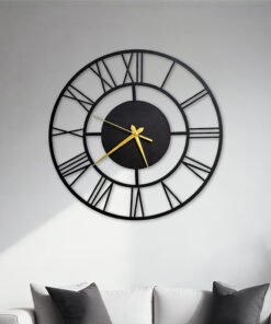 Modern Nordic Matte Black Metal Wall Clock