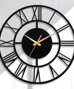 Modern Nordic Matte Black Metal Wall Clock