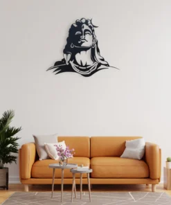 Zyoraelite Lord Shiva Metal Wall Art for Living Room | Home Decoration Items for Wall (50 cm X 40 cm, Black)