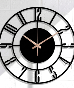 Imperial Black Roman Metal Wall Clock