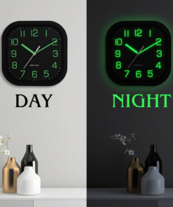 Night Glow Black Glass Wall clock