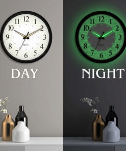 Night Glow White Line Glass Wall Clock