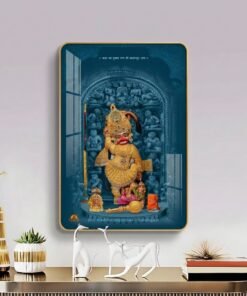 Shri Kashtbhanjandev Salangpur – Traditional Embellished Hanuman Wall Art | 24 × 36 Inches