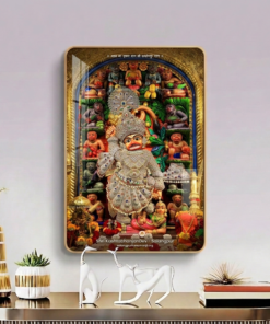 Kashtbhanjan Hanuman – Intricately Embellished Traditional Indian Wall Art | 24 × 36 Inches